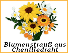 DIY Bastelset Chenilledraht Blumen gelb