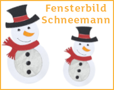  Bastelset Fensterbild Schneemann vorgestanzt, 8 Stück